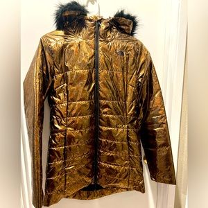 The North Face Metallic Gold Insulated Parka Jacket Women's Medium Jacket Rare